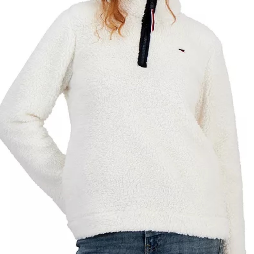 Women's 1/4-Zip Sherpa Logo Pullover - Picture 1 of 4